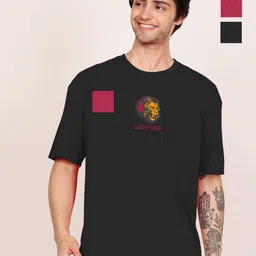 Leotude Men Printed Raw Edge T-shirt-picture-48