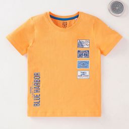 Ed-a-Mamma Boys Round Neck Printed Cotton T-shirt-image-91