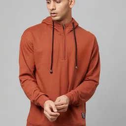 Club York Men Rust Solid Cotton Sweatshirt-image-52