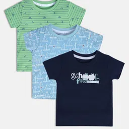 MINI KLUB Boys Pack Of 3 Printed Pure Cotton T-shirt-image-21