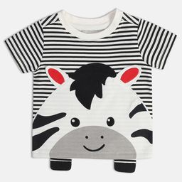 MINI KLUB Boys Striped Cotton T-shirt-image-39