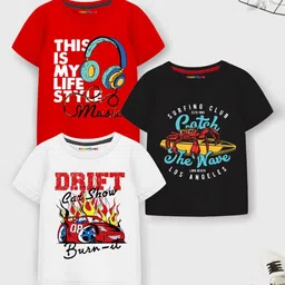 YK X Trampoline Boys 3 Printed Applique T-shirt-21