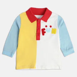 MINI KLUB Boys Colourblocked Polo Collar Pure Cotton Casual T-shirt-image-45
