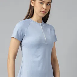 Fitkin Anti Odour Mandarin Collar Raglan Sleeves Relaxed Fit Sports T-shirt-image-90