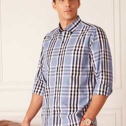 DENNISON Smart Tartan Checks Checked Button-Down Collar Cotton Casual Shirt-image-73