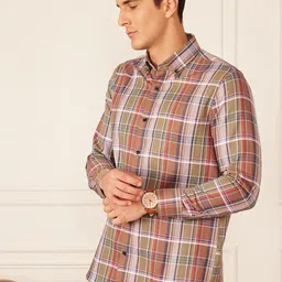 DENNISON Smart Tartan Checks Checked Button-Down Collar Casual Shirt-image-89