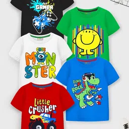YK X Trampoline Boys 5 Printed Applique T-shirt-image-85