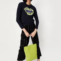 max Typography Printed Round Neck Pure Cotton Pullover Sweatshirt image 3