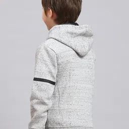 Monte Carlo Boys Typography Printed Hooded Front-Open Sweatshirt image 2
