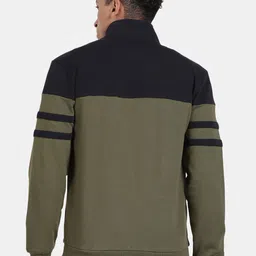 t-base Mock Collar Colourblocked Front Open Sweatshirt image 5