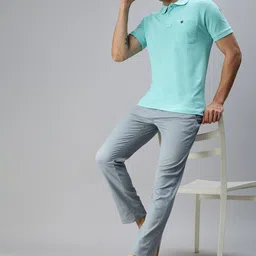 ONN Men Blue Brand Logo Polo Collar T-shirt-image-97
