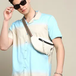 INVICTUS Club Slim Fit Ombre Printed Cuban Collar Cotton Casual Shirt-image-43