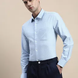 INVICTUS Micro Checked Standard Slim Fit Cotton Formal Shirt-image-88