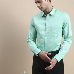 INVICTUS Self Design Textured Standard Slim Fit Oxford Cotton Formal Shirt-picture-11