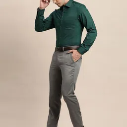 Turtle Men Solid Spread Collar Formal Shirt image 5