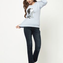 Crimsoune Club Women Blue Printed Sweatshirt-image-74