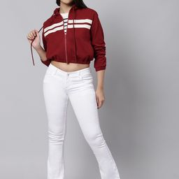 Hubberholme Women Burgundy Hooded Sweatshirt-picture-12