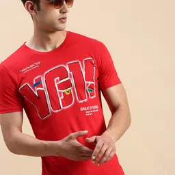 SHOWOFF Typography Printed Slim Fit T-shirt-image-98