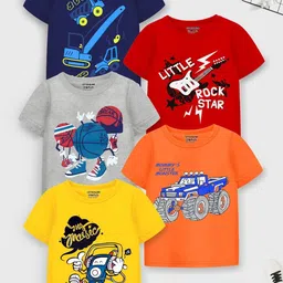 YK X Trampoline Boys 5 Printed Applique T-shirt-image-96