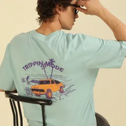 recast Graphic Printed Drop-Shoulder Sleeves Bio Finish Pure Cotton Oversized T-shirt-picture-9