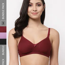 Docare Pack Of 3 Lightly Padded Full Coverage Cotton T-shirt Bra With All Day Comfort-image-78