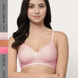 Docare Pack Of 3 Lightly Padded Full Coverage Cotton T-shirt Bra With All Day Comfort-picture-11
