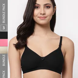 Docare Pack Of 3 Lightly Padded Full Coverage Cotton T-shirt Bra With All Day Comfort-56