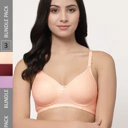 Docare Pack Of 3 Lightly Padded Full Coverage Cotton T-shirt Bra With All Day Comfort-image-34
