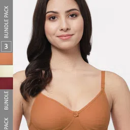 Docare Pack Of 3 Lightly Padded Full Coverage Cotton T-shirt Bra With All Day Comfort-image-65