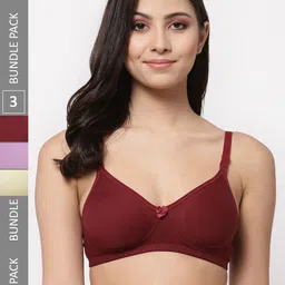 Docare Pack Of 3 Lightly Padded Full Coverage Cotton T-shirt Bra With All Day Comfort-51
