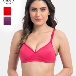 KOMLI Pack of 3 Lightly Padded T-shirt Bra-image-2