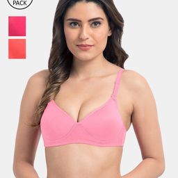 KOMLI Pack Of 3 Pink Lightly Padded T-shirt Bras K-95413-3PC-BPK-CRL-DPK-picture-29