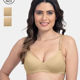 Tweens Beige Pack Of 3 T-shirt Bra Lightly Padded-21