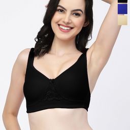 College Girl Pack Of 3 Full Coverage Non Padded T-shirt Bra With All Day Comfort-image-68