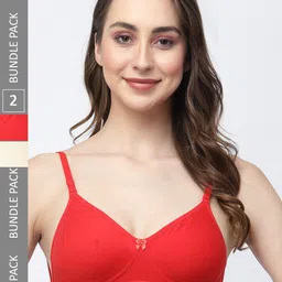 College Girl Pack Of 2 Full Coverage Seamless Cotton T-Shirt Bras-image-94
