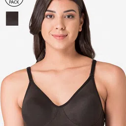 KOMLI Women Pack of 3 Black Solid Tshirt Bra-image-48