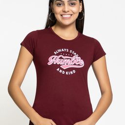 FEMEA Typography Printed Cotton T-shirt-27