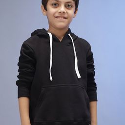Instafab Boys Black Hooded Casual Sweatshirt-image-48