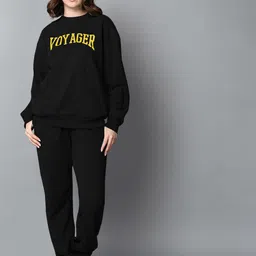 The Roadster Lifestyle Co. Typography Printed Fleece Pullover-image-33