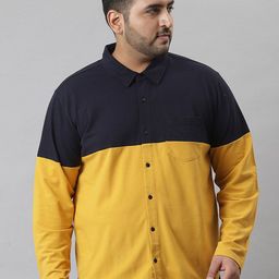 Instafab Plus Men Plus Size Cotton Classic Colourblocked Casual Shirt-image-100
