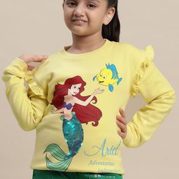Kids Ville Girls Disney Princess Printed Cotton Sweatshirts-image-10