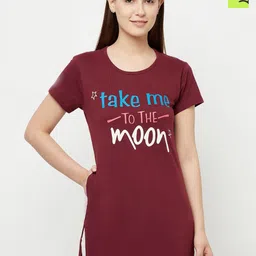 T.T. Pack Of 2 Typography Printed Cotton Longline T-Shirts-image-53