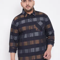 Instafab Plus Men Classic Buffalo Checked Cotton Casual Shirt-image-50