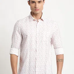 Turtle Floral Printed Slim Fit Casual Shirt-image-37