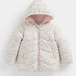 mothercare Girls Abstract Print Fleece Lined Padded Jacket-image-24