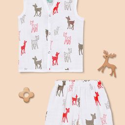 The Boo Boo Club Kids Infants Pure Cotton Printed Sustainable Shirt with Shorts-image-38