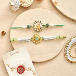 Voylla White Pearls And Gems Traditional Men's Rakhi-38