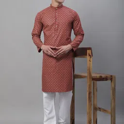 SOJANYA Ethnic Motifs Foil Printed Regular Kurta With Churidar image 1
