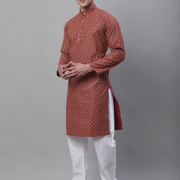 SOJANYA Ethnic Motifs Foil Printed Regular Kurta With Churidar image 4