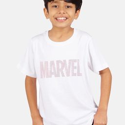 Marvel by Wear Your Mind Boys White & Red Cotton Typography Print T-shirt-image-55